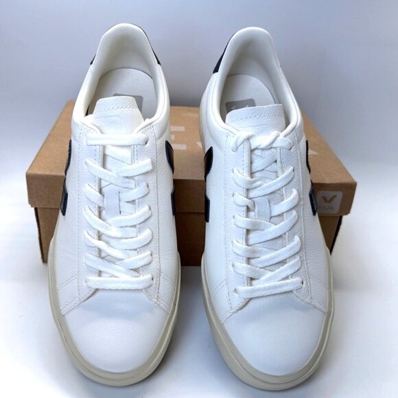 Veja Campo Leather Sneakers Extra White/Black Unisex Size EU40 US9W/7M - Picture 4 of 8
